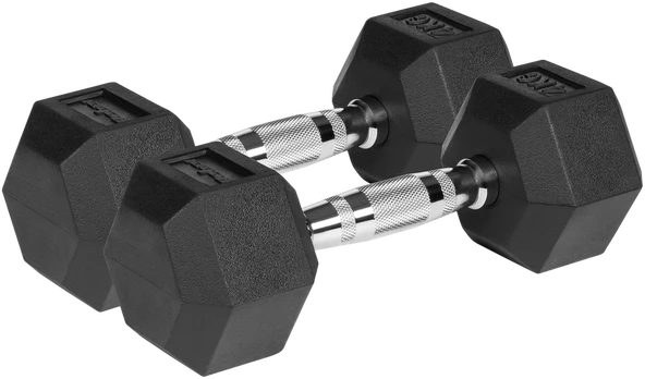 Hantle żeliwne gumowane HEX 2x4kg , REBEL ACTIVE