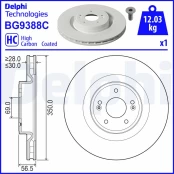 DELPHI BG9388C Brake Disc kaina