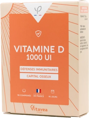 VITAVEA Vitaminas D3 1000TV, 90 tablečių