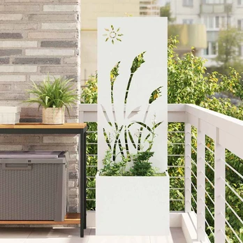 Sodo Vazonas su Dekoratyvine Panele Balta 50 x 140 cm