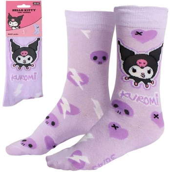 Hello Kitty Kuromi violetinės ilgos kojinės suaugusiems 36/43