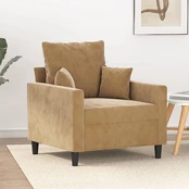 Sofa Krėslas, rudos spalvos, 60cm, aksomas kaina