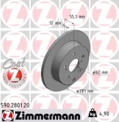 Stabdžių diskas ZIMMERMANN 590.2801.20 kaina