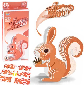 Dėlionė 3D puzzle cardboard modelis SQUIRREL do it yourself DIY 35 eleZA5720