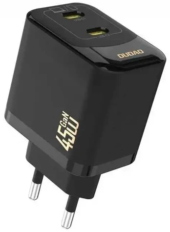 Dudao A28PEU Adapteris 45Watt 2xUSB-C Sort