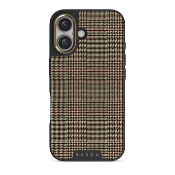 Favorite Coat - Plaid iPhone 16 Plus Case, Elite Dark (MagSafe) / Gold