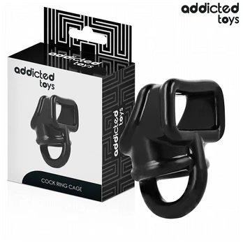 Addicted Toys Model 8435565956813 Black Support Cage Ring - Adjustable Silicone System