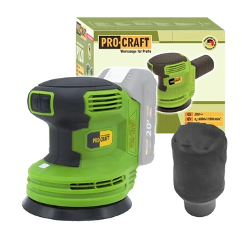 Akumuliatorinis ekscentrinis šlifuoklis ProCraft PX20, 20 V, 125 mm
