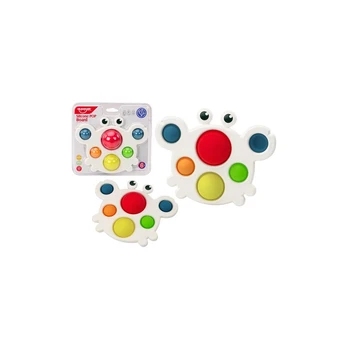Lean Toys Silicone Board Colorful Crab Pop It Educational Sensory