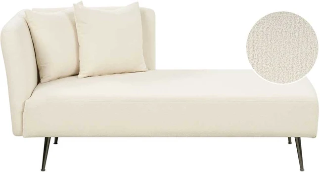 Sofa Beliani Szezlong boucle lewostronny balta RIOM