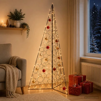 Metalinis Kalėdų medis KUOPIO 210 cm Plienas Juoda