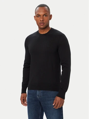 BOSS Megztinis Leno 50571914 Juoda Regular Fit