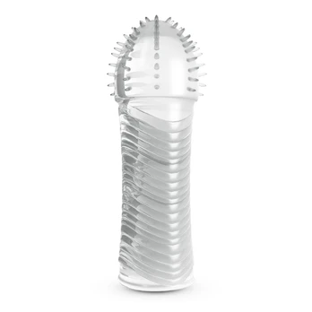 Crushious Ribbed Intimate Enhancement Sleeve Transparent 15.5cm