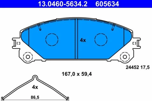 ATE 13.0460-5634.2 Brake pad set