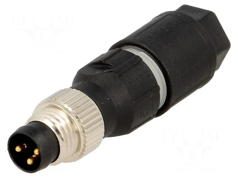 Connector: M8 | male | PIN: 3 | straight | for cable | plug | 4A | IP65/IP67
