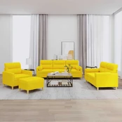 Sofa Sofos komplektas su pagalvėmis, 4 dalių, geltonas, audinys kaina