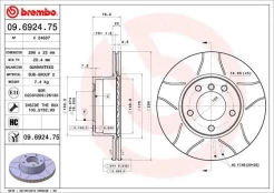 Stabdžių diskas BREMBO 09.6924.75 kaina