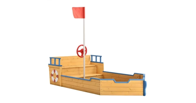 Medinė Smėlio Dėžė „Captain Pit“