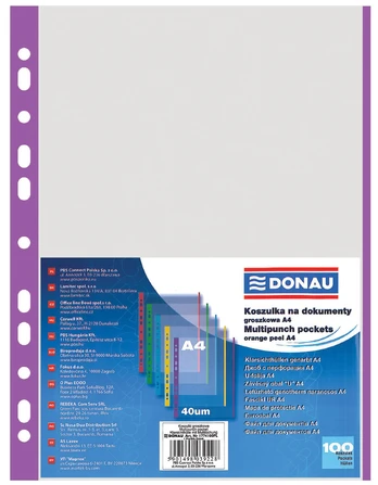 Įmautė su violetiniu krašteliu, A4 100 vnt.