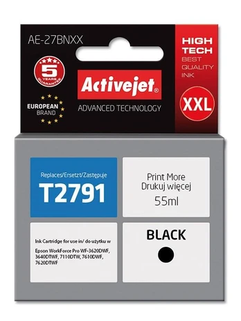 Spausdintuvo kasetė ActiveJet Supreme AE-27BNXX, juoda, 55 ml