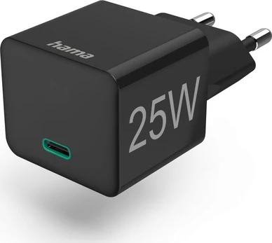 Įkroviklis Hama Mini, USB Type C, juoda, 25 W