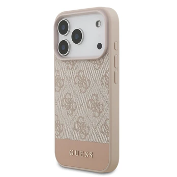 Dėklas Guess PU 4G Stripe Case for iPhone 17 Pro Rožinė