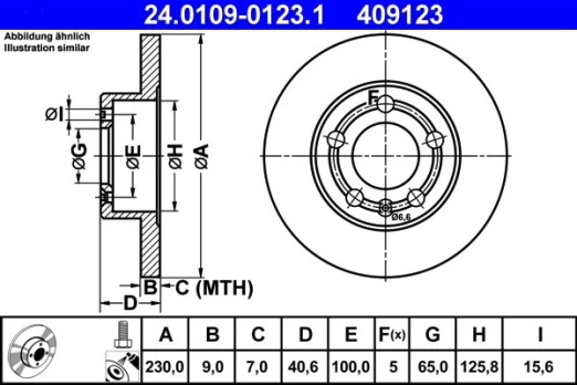 ATE 24.0109-0123.1 Brake Disc