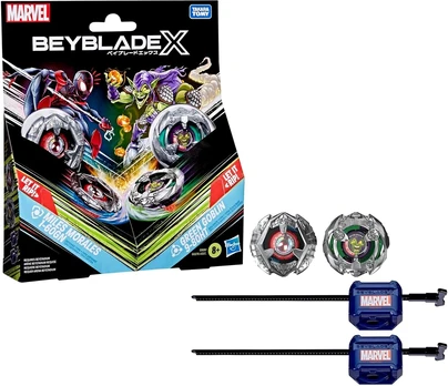 Hasbro Beyblade X | Marvel Collab Miles Morales 1-60GN vs Žalias Goblin 9-80HT
