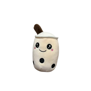 Mielas pliušinis žaislas / pagalvė Boba Bubble Tea, kreminė