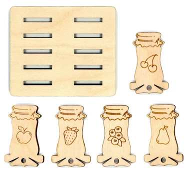 Spool Set Jam Jars (10 pcs) + Holder OR-039