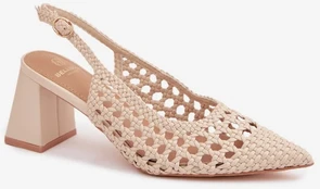 Smėlio spalvos basutės su kulnu Step in style