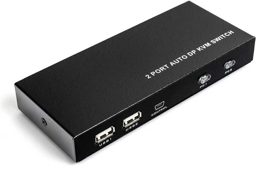 Jungiklis KVM USB + DP 2/1 Spacetronik SPD-KVM02