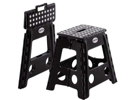 SULANKSTOMA TABURETĖ NUO SLYDIMO KĖDĖ PLATFORMA 150KG 40CM juoda
