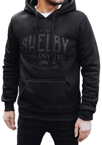 Vyriškas juodas džemperis su gobtuvu Shelby