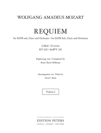 Requiem in D minor K626 (Violin 1 Part)