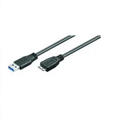 USB laidas MicroConnect USB-A - mikroUSB 1 m Juoda (USB3.0AB1MICRO)