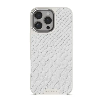 Glacial Desert - White Snakeskin iPhone 16 Pro Case, Elite Light (MagSafe) / Silver