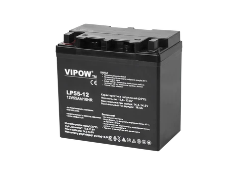 Švino akumuliatorius VIPOW 12V 55Ah