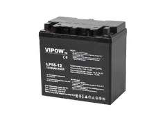 Švino akumuliatorius VIPOW 12V 55Ah kaina