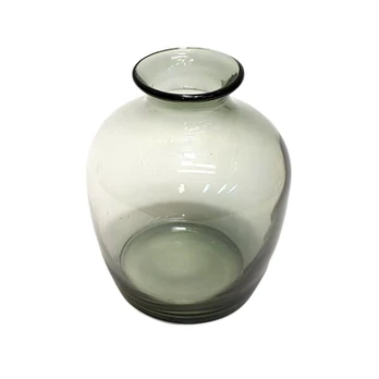 Vaza stiklinė pilka, D18 H21cm