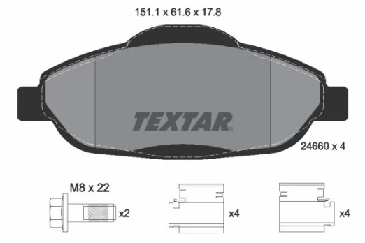 TEXTAR 2466001 Brake pad set
