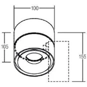 BRUMBERG LED lubinis prožektorius "Circle Maxi", Ø 10 cm, baltas