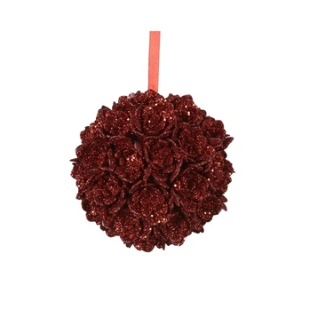 Eglutės žaisliukas Decoris Flower, raudonas