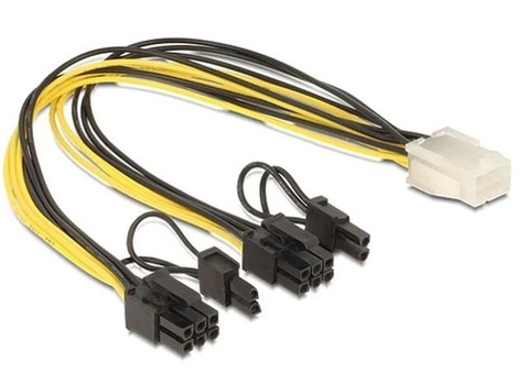 Adapter maitinimo 6pin į 2x 6/8pin vaizdo plokštei, 30cm