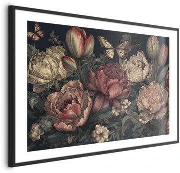 Artgeist Plakatas - Flowers on a Turquoise Background