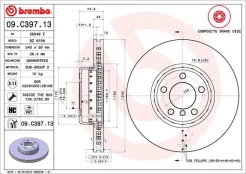 Stabdžių diskas BREMBO 09.C397.13 kaina