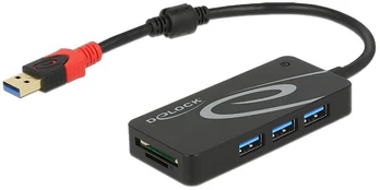 Delock Tragant 62899 interface hub USB 3.2 Gen 1 (3.1 Gen 1) Type-A 5000 Mbit/s Juodas