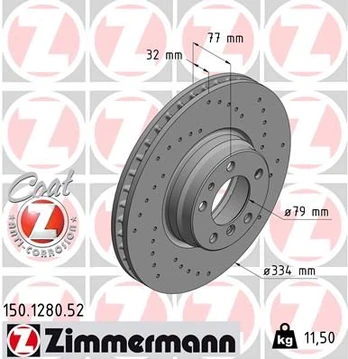 Stabdžių diskas ZIMMERMANN 150.1280.52