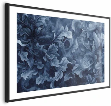 Artgeist Plakatas - Dense, Dark Mėlyna Abstract Ornaments