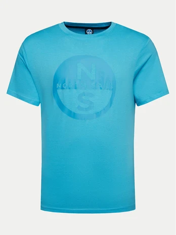 North Sails Marškinėliai Basic 692972 Mėlyna Regular Fit